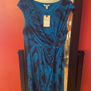 Dana Buchman Blue Patterned Dress